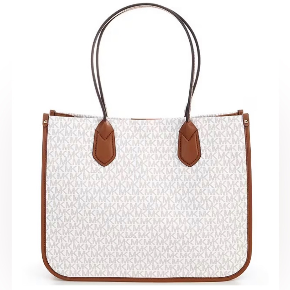 Michael Kors Center Stripe Hiedi Large Tote Dahlia Multi+Wallet - Picture 10 of 12